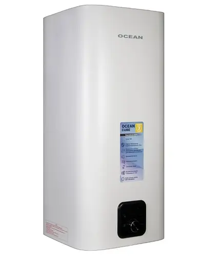 Водонагреватель Ocean CUBE 50 Л, 2 кВт, мокрый, ТЭН, прямоугольный, вертикальный, белый (RZF50D-4 ET+WT) - фото 3