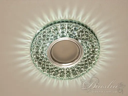 Роскошный, хрустальный, точечный светильник в гипсокартон со встроенным. - фото 1