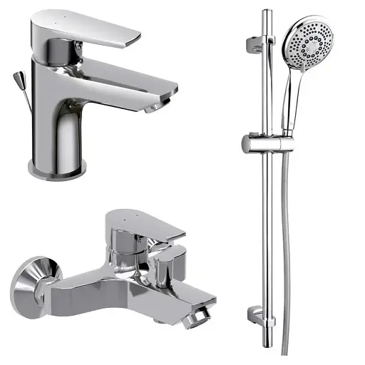 Комплект змішувачів для ванної кімнати Cersanit Vero B246 з душовим набором Senti (S601-126) 30412 - фото 1