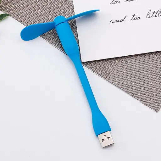 Вентилятор мобильный USB синий - фото 4