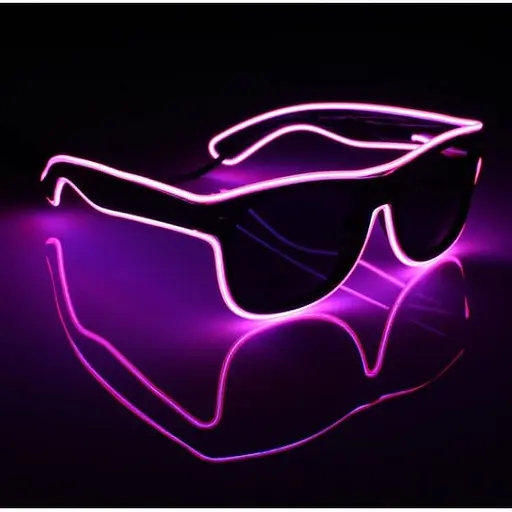 Очки светодиодные Leds солнцезащитные El Neon ray pink неоновые