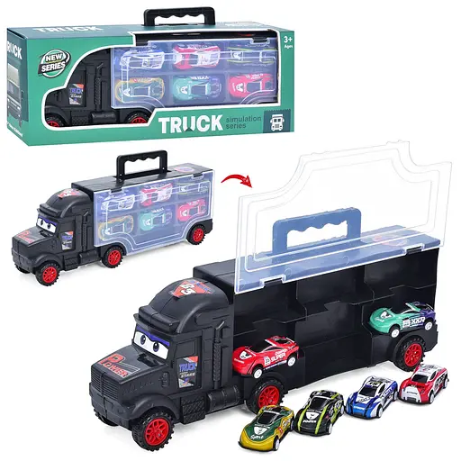 Трейлер-гараж, 34 см, с машинками, 6 шт.