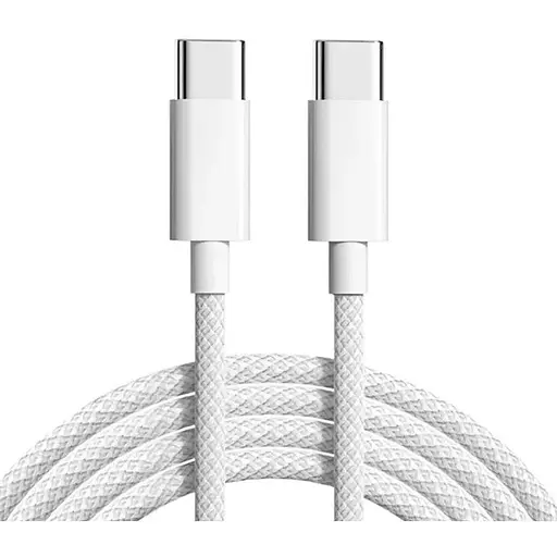 Кабель PD 60W USB-C на USB-C (1m) Woven для Apple (OEM) white