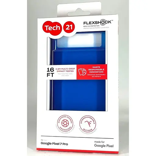 Оригинальный противоударный силиконовый чехол Tech21 Evo Check для Google Pixel 7 Pro (6.7") Blue (T21-9960) - фото 2