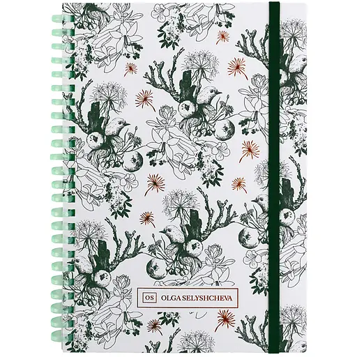 Блокнот Axent Green birds OS на спирали А5 в клетку 80 листов (8471-3-A-OS) - фото 4