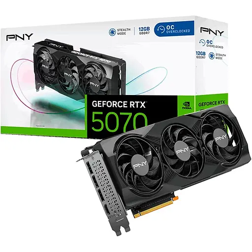 Відеокарта PNY GeForce RTX 5070 Overclocked Triple Fan (VCG507012TFXPB1-O) UA [148363]