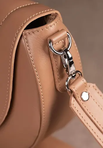 Жіноча шкіряна сумка Mandy карамель краст - фото 8