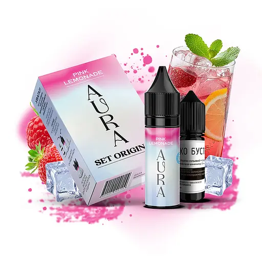 Набор компонентов для самозамеса солевой заправки Aura 30 мл Pink Lemonade Лимонад Клубника, 0-50 мг (17204)