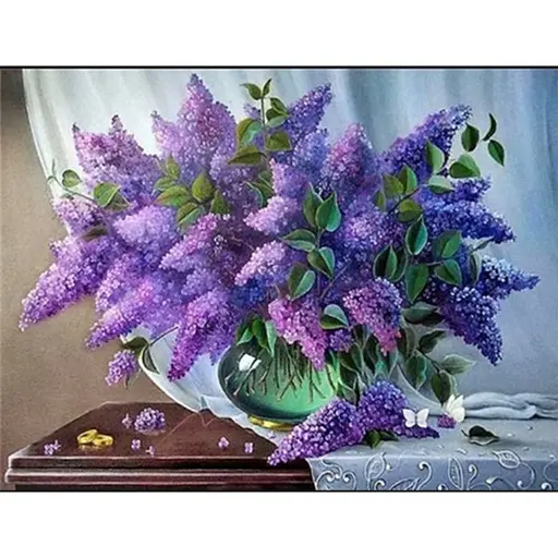 Алмазна вишивка 40*50 см на підрамнику повна викладка Бузок - фото 1