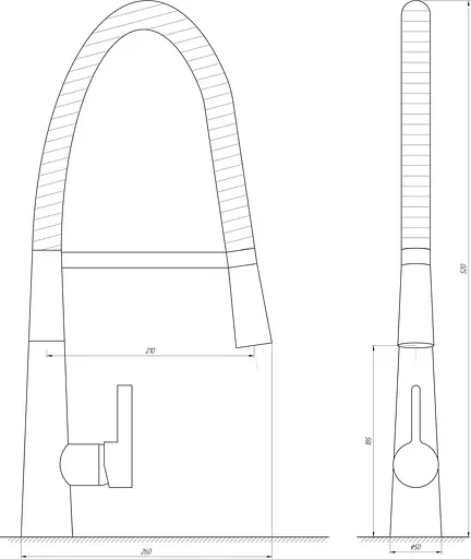 Смеситель для кухни Globus Lux Lazer GLLR-1032-St Steel Хром матовый - фото 2