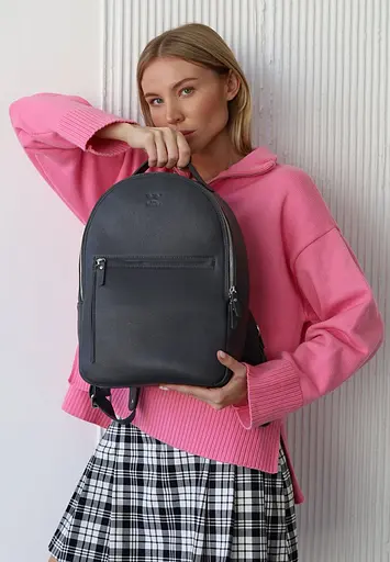 Шкіряний рюкзак Groove M графітний - фото 3