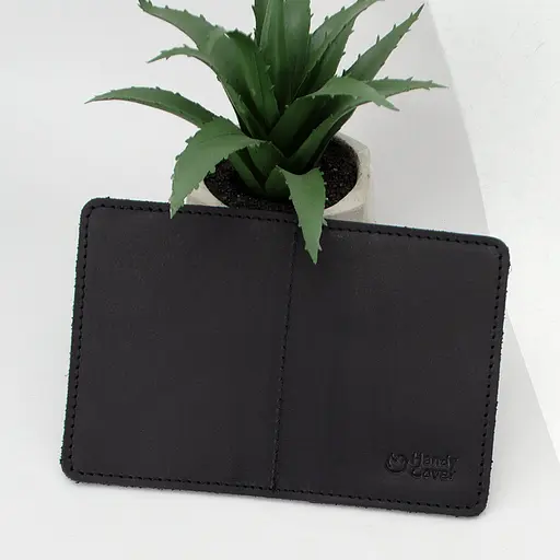 Обложка кожаная на ID паспорт, права Handycover HC0047 черная - фото 4