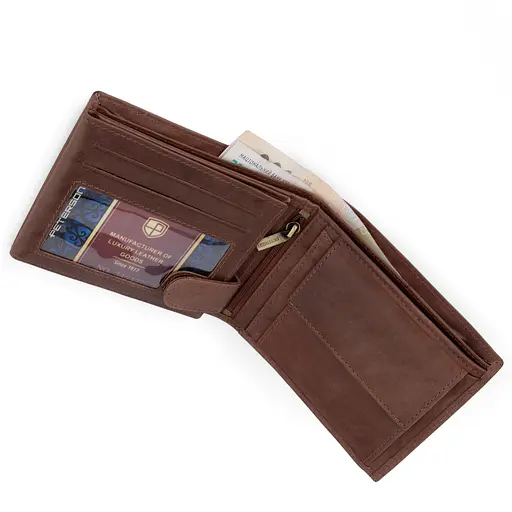 Кошелек мужской кожаный Peterson N992-BE-MOUN светло-коричневый Mountain Adventure - фото 3