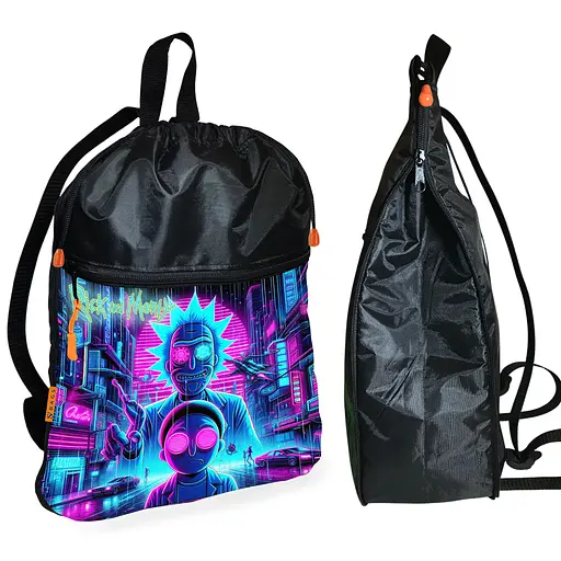 Рюкзак-мішок для взуття, спортивної форми Рік і Морті дитяча сумка для змінки з розширювачем (01389)