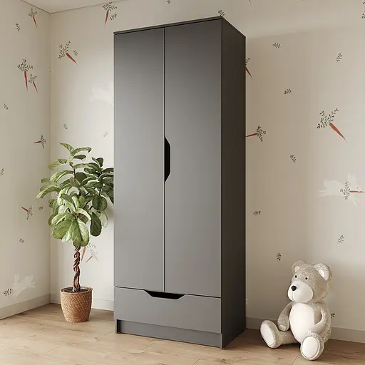 Шафа розпашна MebelStar 2Д1Ш Лілу 80x50x210 см Антрацит (MBS-1402)