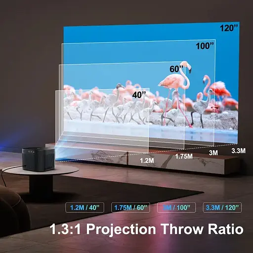 Проєктор H96 max B12 LED LCD FullHD 330AL 16:9 H700 2G/16G Android 11.0 HDMI Wi-Fi BT чорний - фото 6