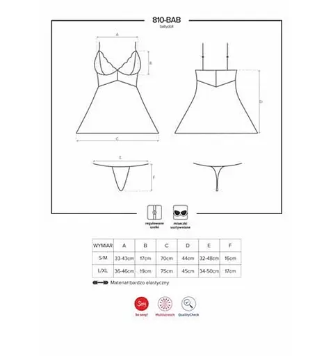 Еротичний комплект Obsessive 810 L/XL білий - фото 6