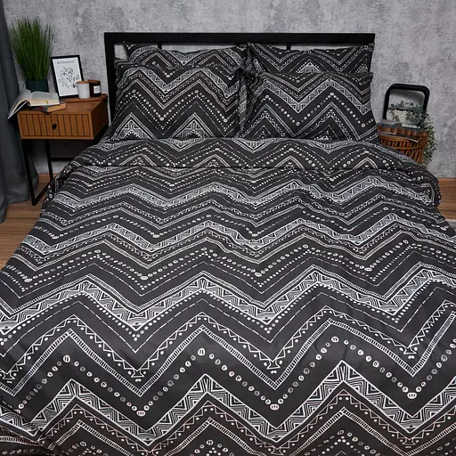 Комплект постельного белья Moon&Star Микросатин Premium Geometric Grace King Size 220x240 наволочки 2х40х60 - фото 5