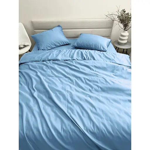 Комплект постільної білизни Ecotton Blue євро полісатин блакитний (25188) - фото 7