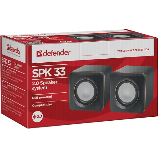 Акустика Defender 2.0 SPK 33 5W USB Black (65633) - фото 3