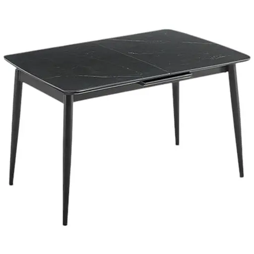 Стол обеденный Prestol Лейк раскладной 1200/1500x800x750 черный матовый