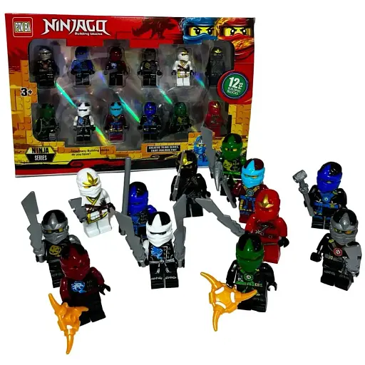 Набір ігрових фігурок Pin Ba Ніндзяго зі зброєю 12 шт. (0297) - фото 2