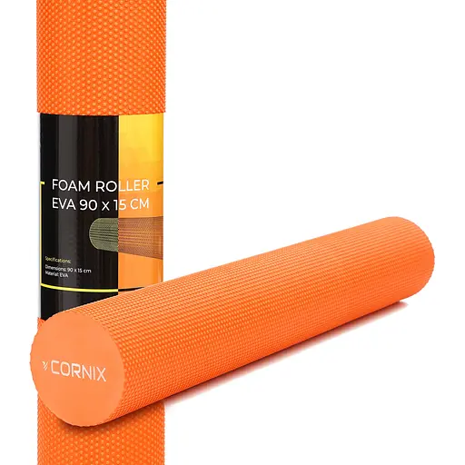 Масажний ролик Cornix EVA+ 90 x 15 см (валик, ролер) XR-0312 Orange - фото 1