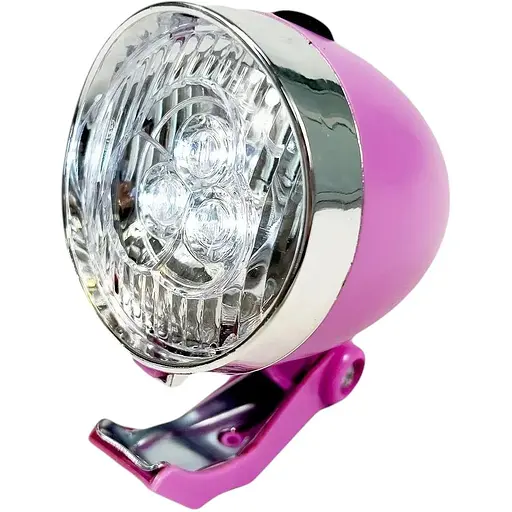 Ліхтар велосипедний передній Good Bike Retro Style 3 LED рожевий (94315P-IS)