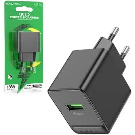 МЗП Borofone BAS12A QC3.0 18W 1 x USB/3.0 A черный