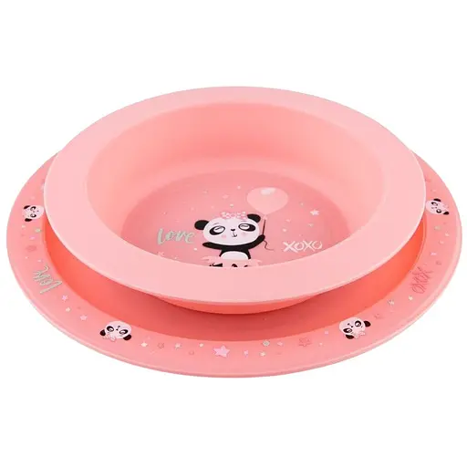 Набір посуду Canpol babies Exotic Animals з 2-х елементів рожевий (56/523_pin)