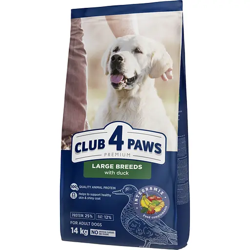 Сухий корм Club 4 Paws Premium для дорослих собак великих порід, з качкою 14 кг