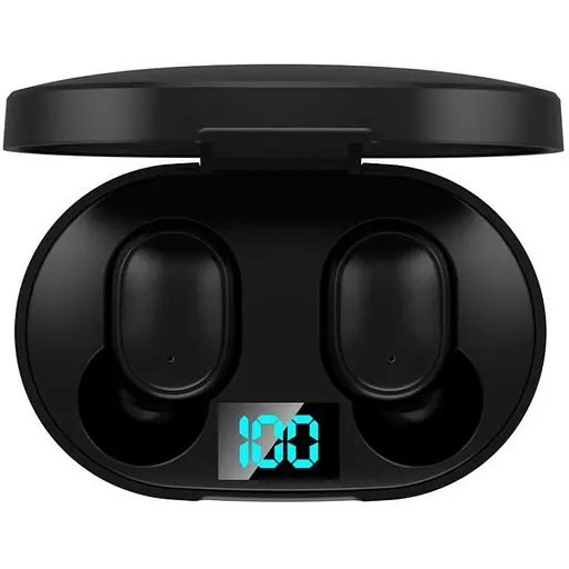 Бездротові навушники TWS E6S з LED-дисплеєм Black (17632)