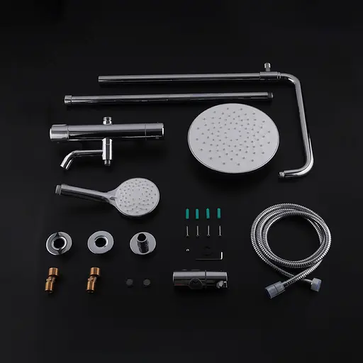 Душова система з термостатом Gappo G2490, вилив - перемикач на лійку, хром - фото 8