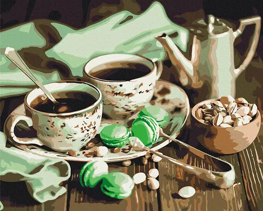 Картина за номерами на підрамнику Brushme М'ятне чаювання