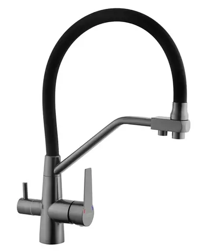 Змішувач для кухні з підключенням до фільтра Kroner KRP Edelstahl Klassisch - PVD03817BLK (CV031898) - фото 1