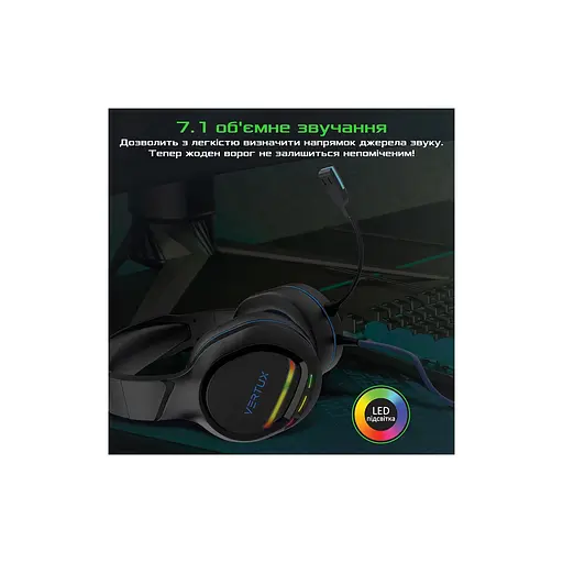 Навушники Vertux Tokyo 7.1 Mini Jack 3.5мм Blue tokyo.blue - фото 3