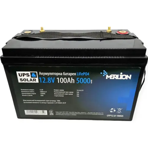 Акумулятор Merlion LiFePO4 12.8V 100Ah (LFP12-100US) - фото 5