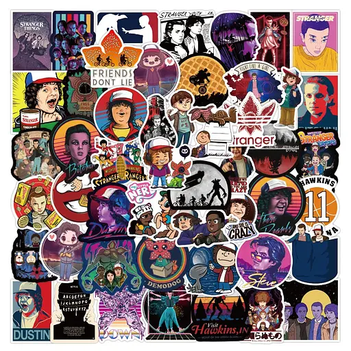 Стікерпак Дуже дивні справи Набір наклейок GeekLand Stranger Things 50 штук - фото 2