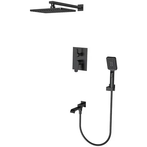 Душова система прихованого монтажу Mixxus Premium Dali 009 Inner BOX Black MI6755, Чорний матовий - фото 1