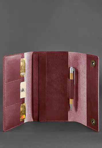 Шкіряний блокнот (Софт-бук) 5.0 бордовий - фото 4