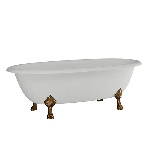 Ванна окремостояча матова Amdcon Olmpa 180x90 біла з литого каменю бронзові ніжки OLMPA_180_nzhk-br_MAT Білий матовий - фото 10