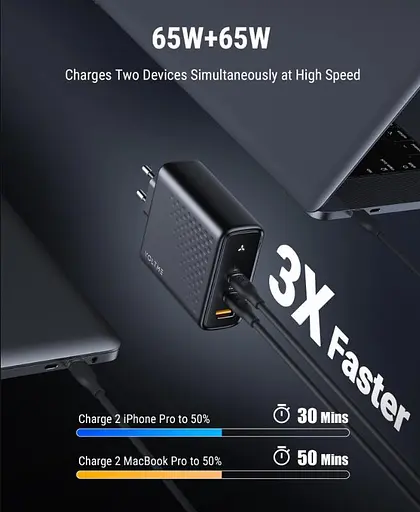 Зарядное устройство адаптер питания Voltme 140W GaN V1152 черный (вилка EU) - фото 5