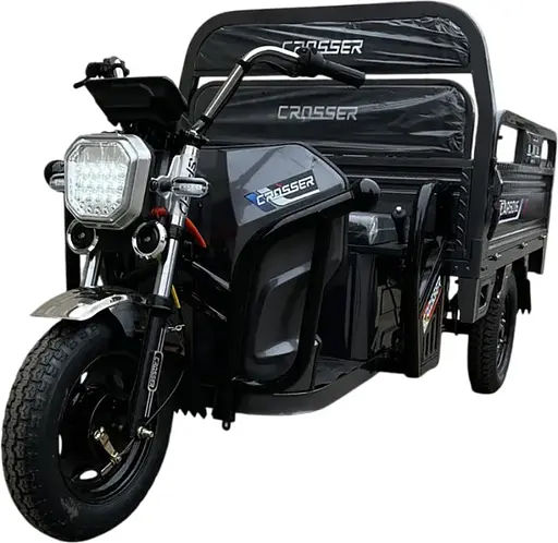 Грузовой электроскутер-самосвал трехколесный CROSSER Cargo 16" (1200W 60V, 58Ah) Серый - фото 1