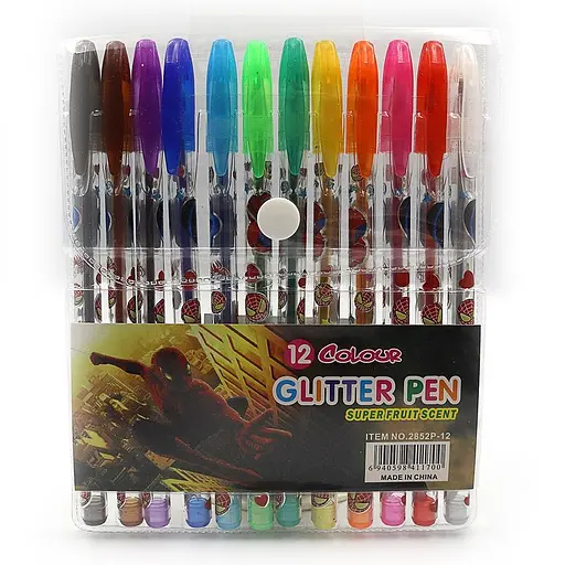 Набор гелевых ручек глиттер SM, 12 цветов, PVC