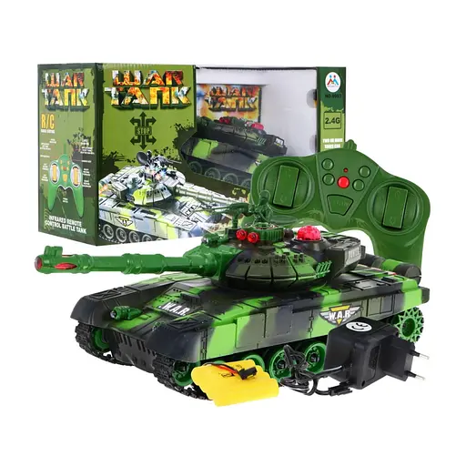 Танк Ramiz на дистанційному керуванні для дітей 3+ інтерактивні ефекти + постріл + пульт зелений 9993
