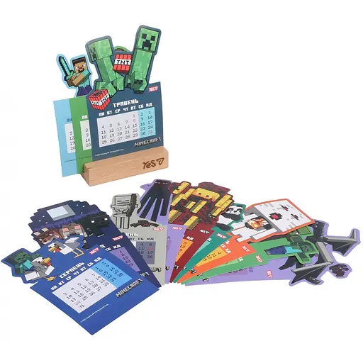 Календар Yes Minecraft настільний формовий на підставці на 2026 рік 13.5х22.3 см (270266) - фото 2