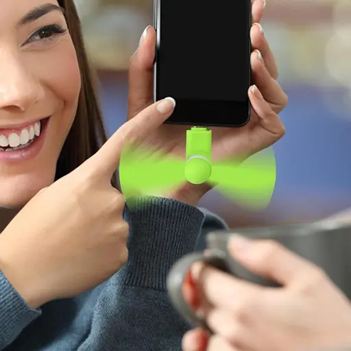 Вентилятор мобильный Type-C зеленый - фото 3