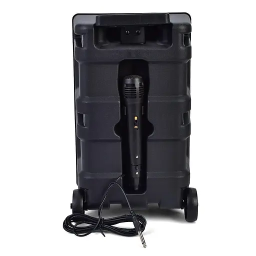 Колонка JT-830-1-2-833-835, мікрофон, світлодіодне підсвічування, Bluetooth, 41x25x21 см, чорна - фото 3