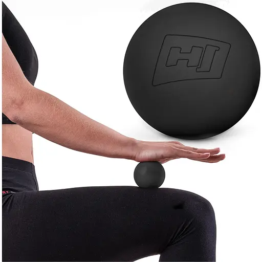 Силиконовый массажный мяч Hop-Sport HS-S063MB 63 мм черный - фото 3