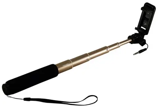 Селфи-монопод Remax RP-P5 держатель для фото с кабелем 3.5mm черно-золотой - фото 3